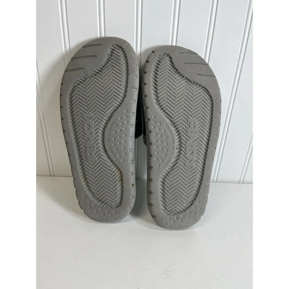 AND1 Boys Size 6 Strider Slide Adjustable Strap‎ Sandal Shoes Gel • Grey &Lime